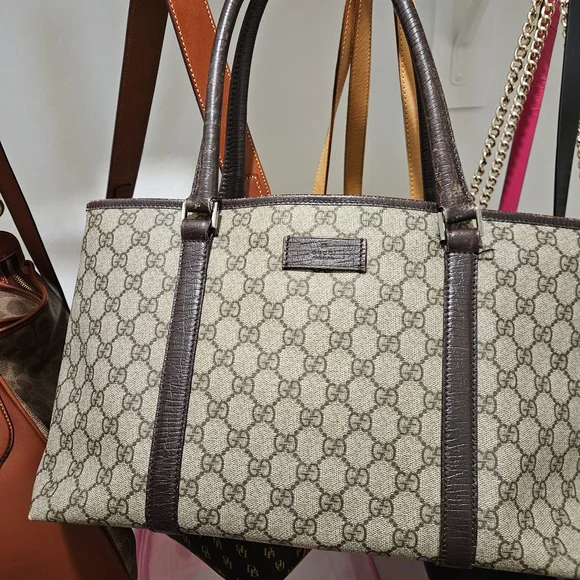 Gucci Beige/Brown Canvas Tote 15x9in - Picture 16 of 16